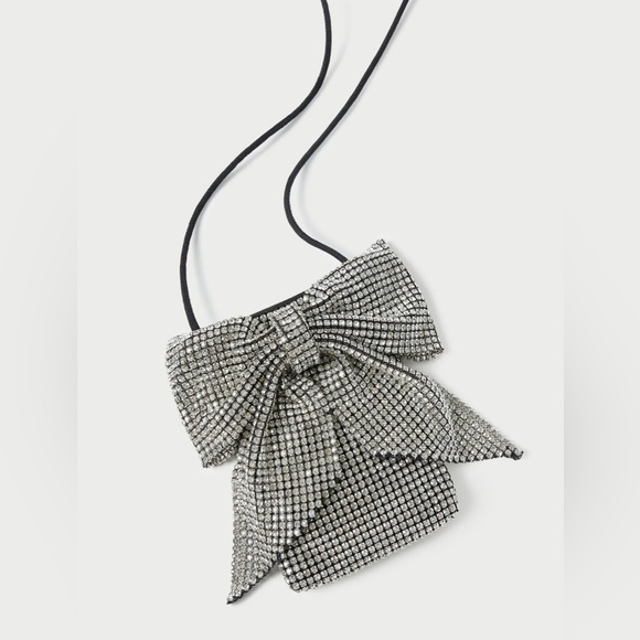 Loeffler Randall Violet Rhinestone Bow Mini Crossbody, Black & Silver - Picture 11 of 11